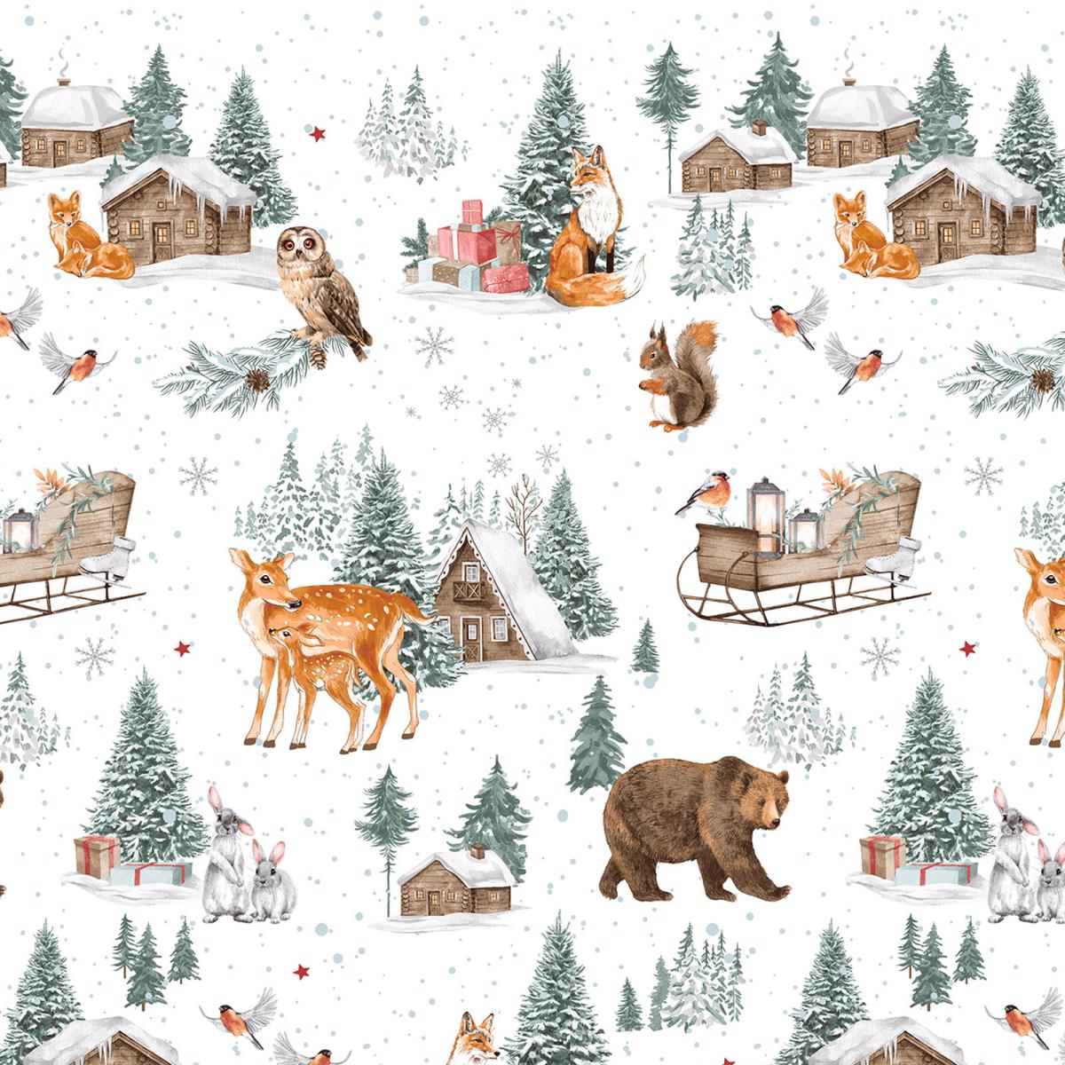 Перкаль 220 см наб рис.50215-1 Рождественский лес (комп 927210) - 1