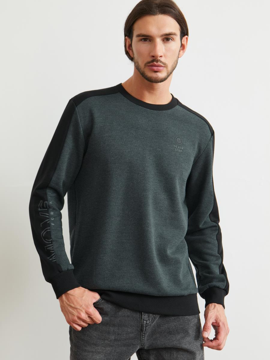 Джемпер муж BeGood AW23MJ249A темно-серый меланж/черный - 0