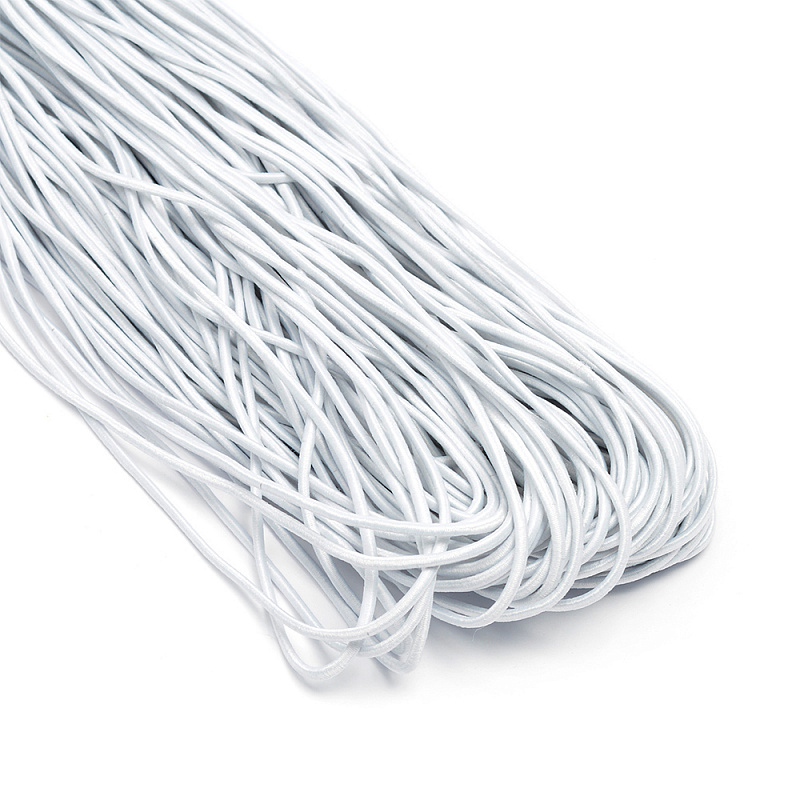 Резинка  2 мм шляпная белая (100м) - 0