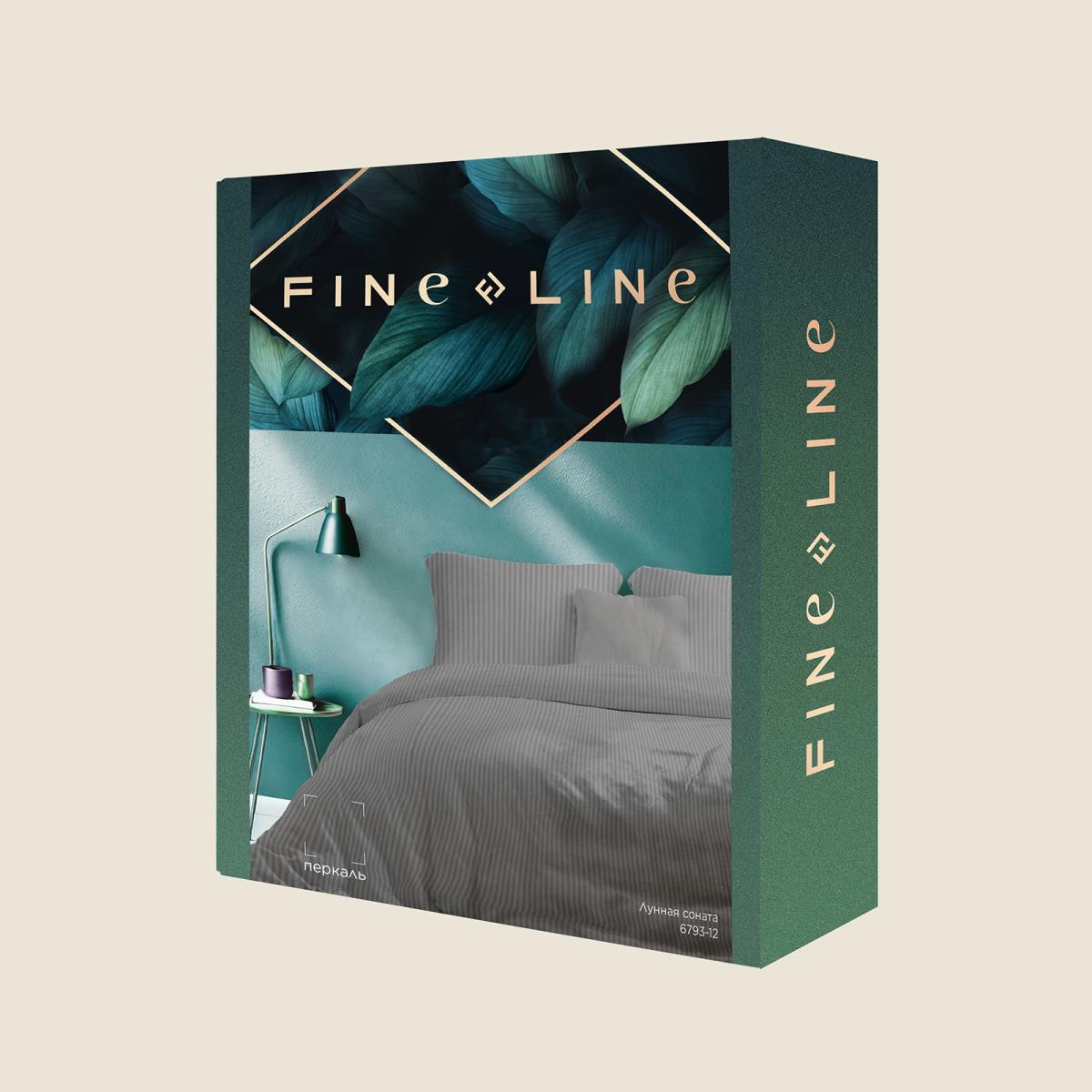 КПБ перкаль Fine Line рис.6793-12 Лунная соната (графит) NEW. - 3