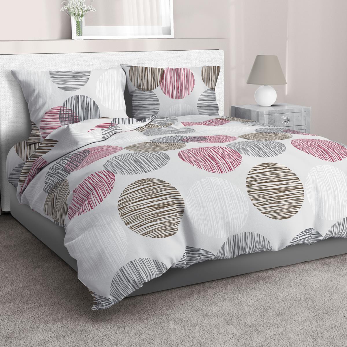 Бязь Премиум 220 см наб рис.50186-3 Пинг понг на сером (комп 941278) - 0