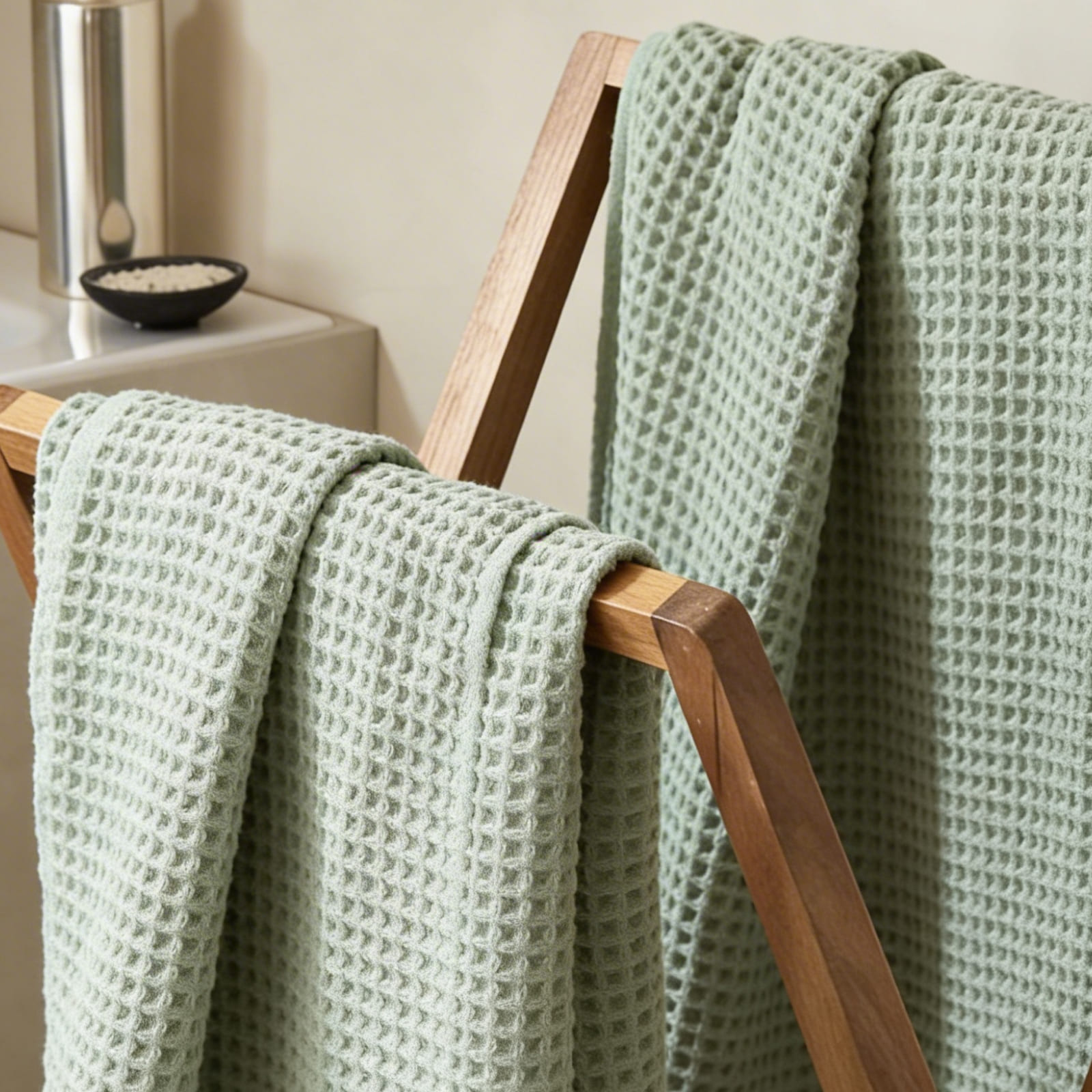 Полотно вафельное 150 см г/к 86077-8 светло-бирюзовый АК - 2