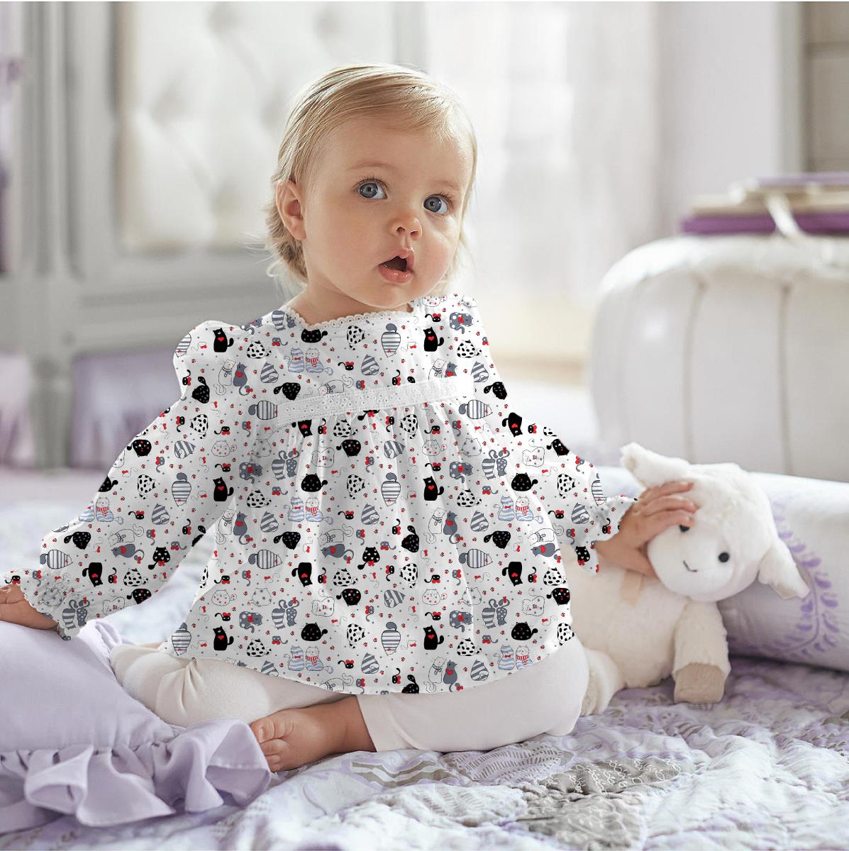 Фланель 90 см наб б/з рис.21195-1 Кошечки - 1