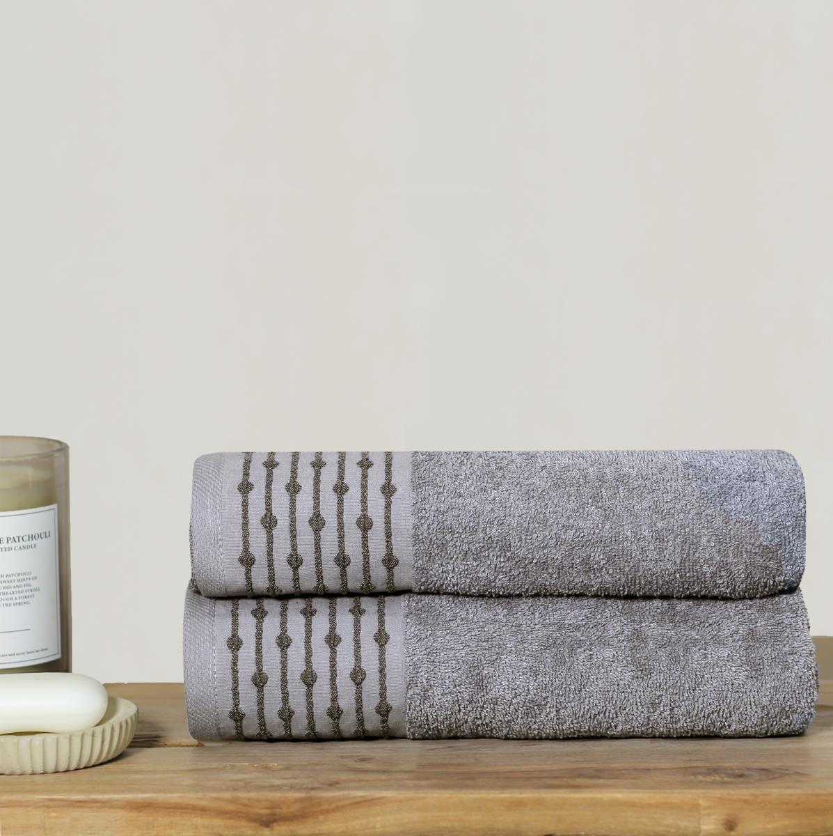 Полотенце махровое Fine Line бордюр Завиток светло-серый - 0