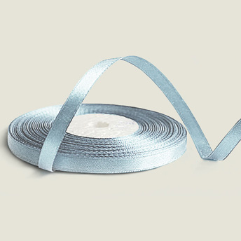 Лента атласная 6 мм МН серебро (36ярд=33м) - 0