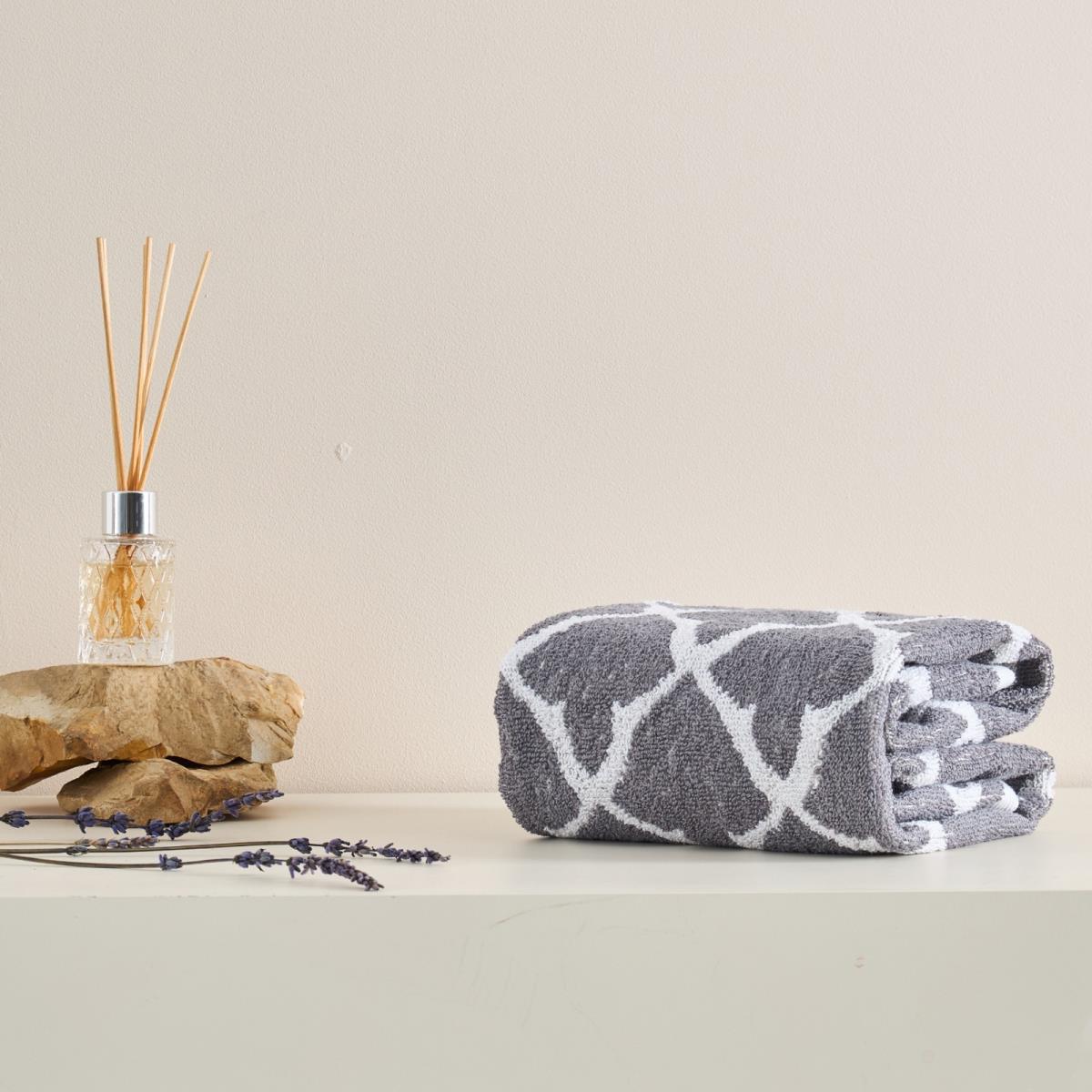 Полотенце махровое Fine Line Орнамент , серый, пестроткань - 2