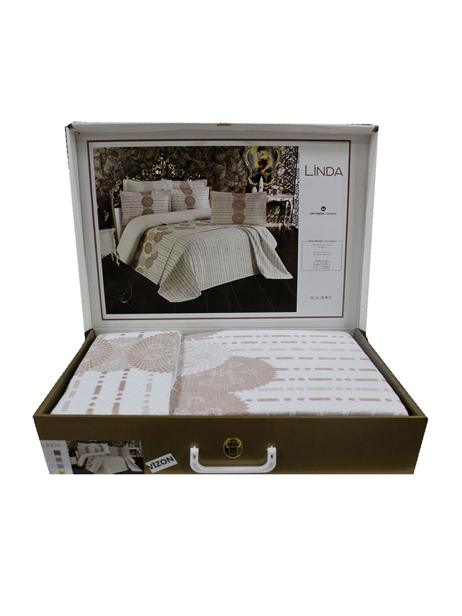 Покрывало EFOR гобеленовое двустороннее LINDA бежевый ЭфХ - 0