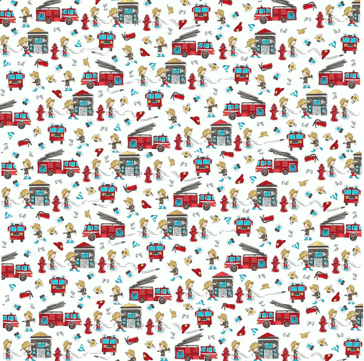 Перкаль 150 см наб рис.13411-2 Пожарники - 1