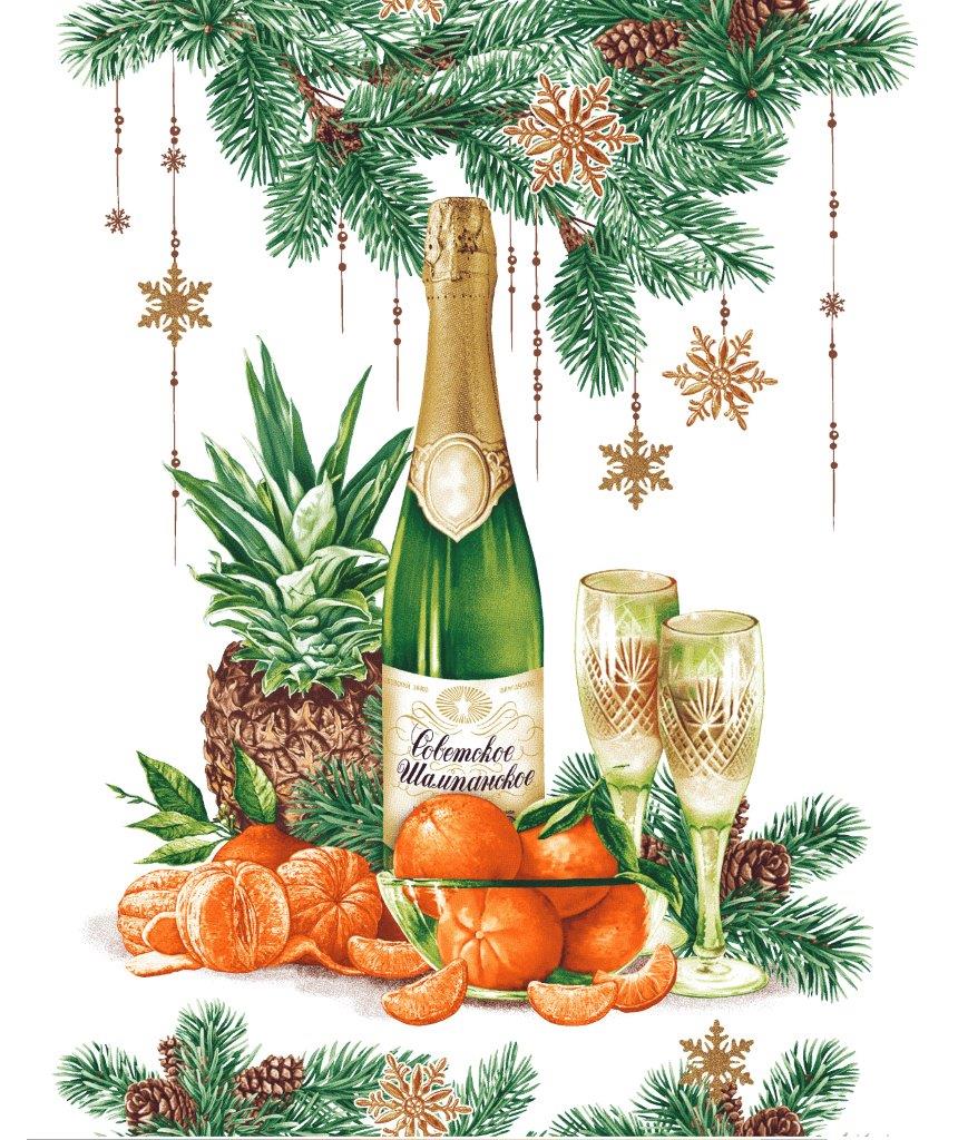 Полотно вафельное 50 см наб рис.29107-2 Новый год - 0