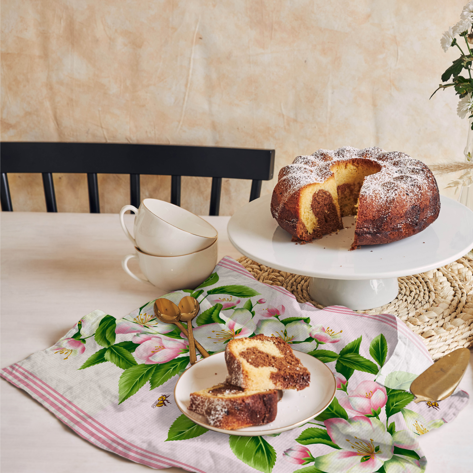 Полотно вафельное 50 см наб рис.29432-1 Цветочный вернисаж - 2