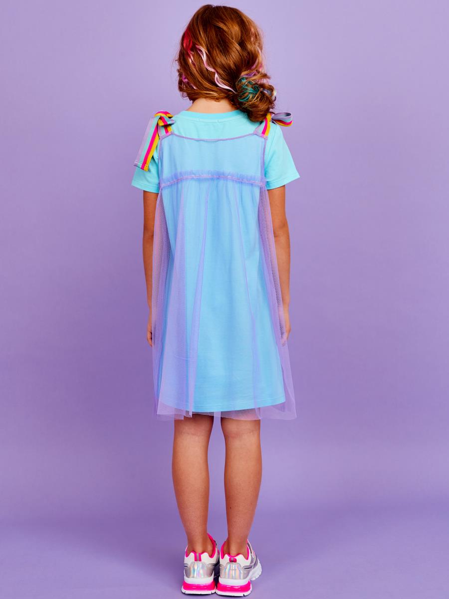 Платье д/дев Juno SS21GJ531 Sweet Rainbow бирюзовый - 1