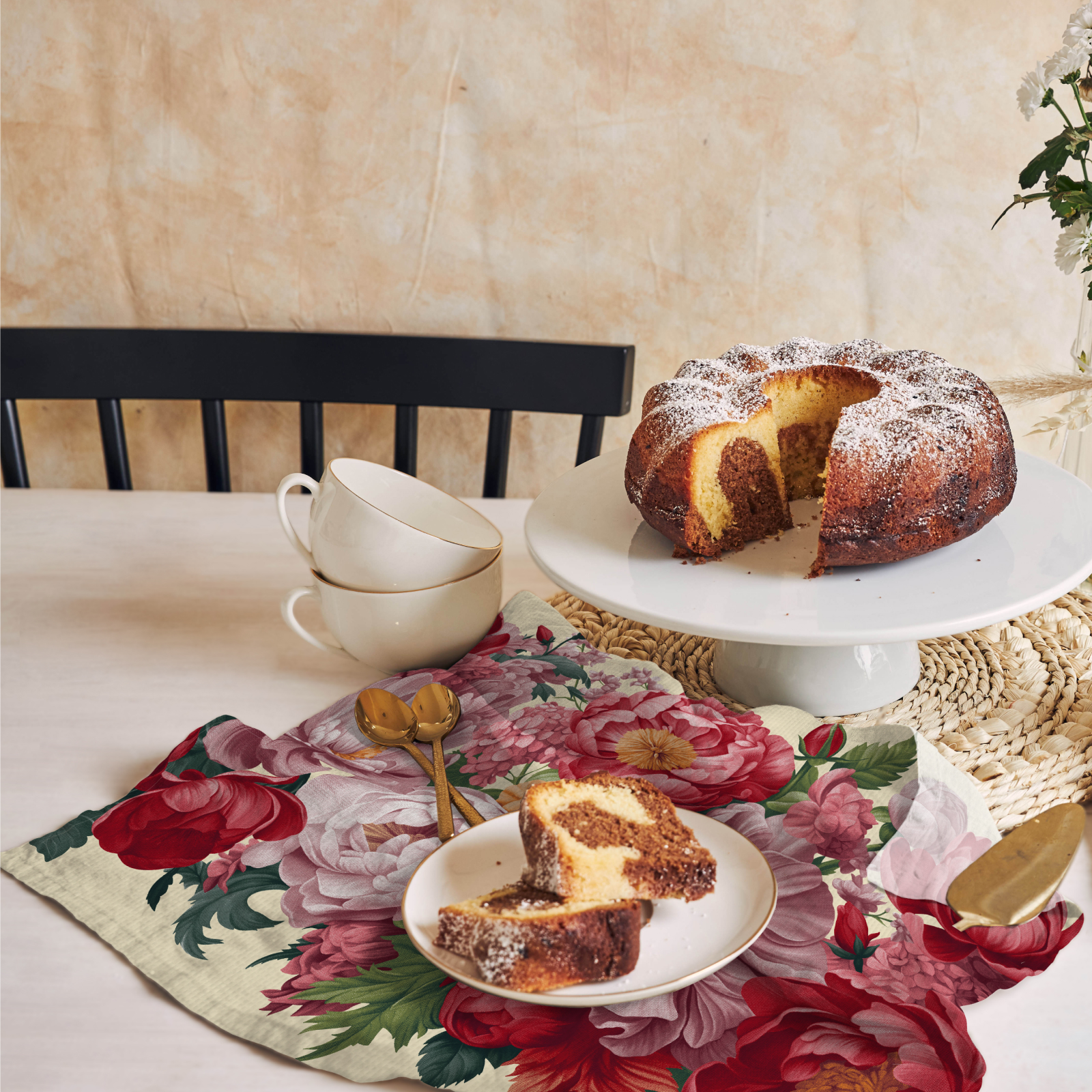 Полотно вафельное 50 см наб рис.29495-2 Цветочная алхимия - 2