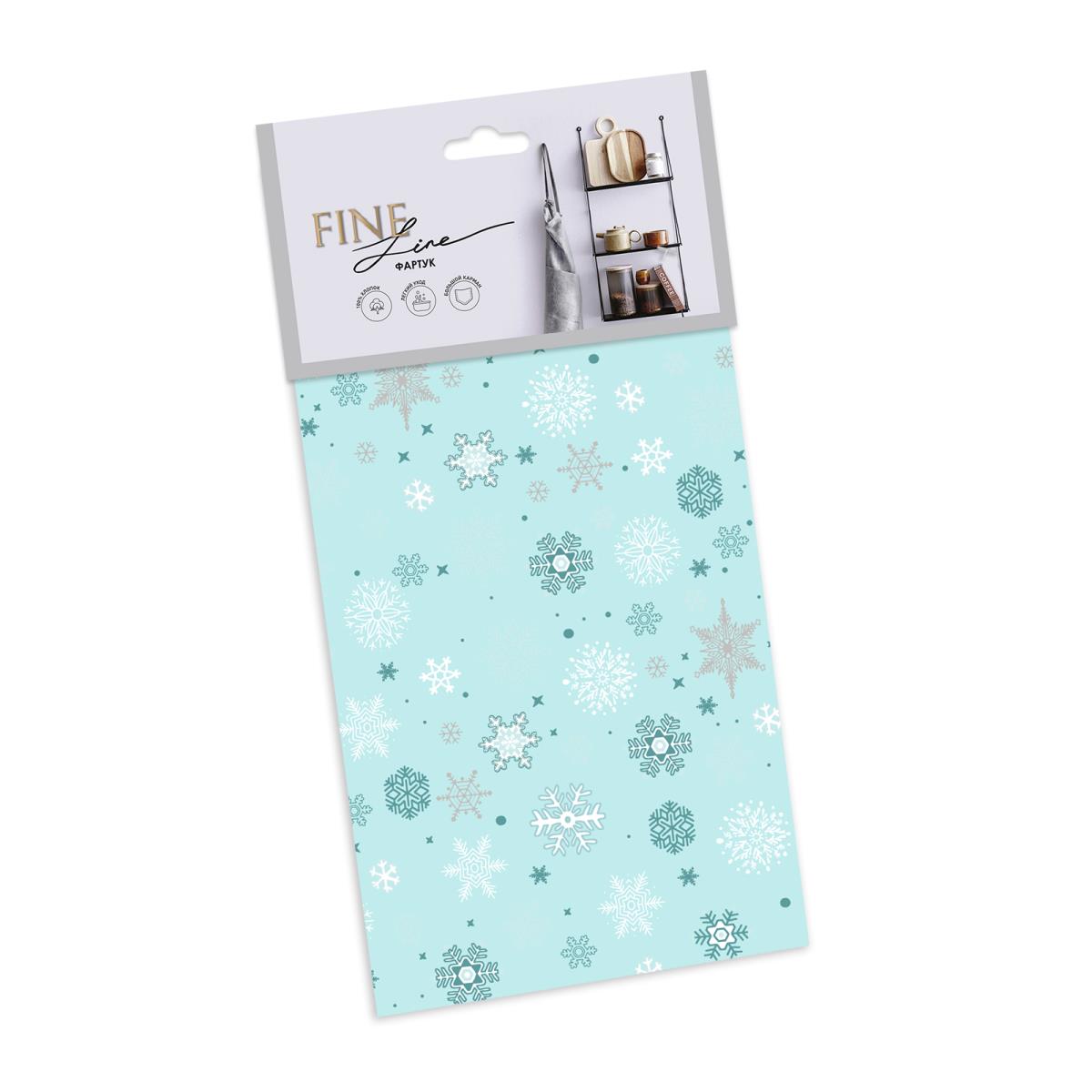 Фартук рогожка Fine Line рис.62119-1 Снеговики - 3