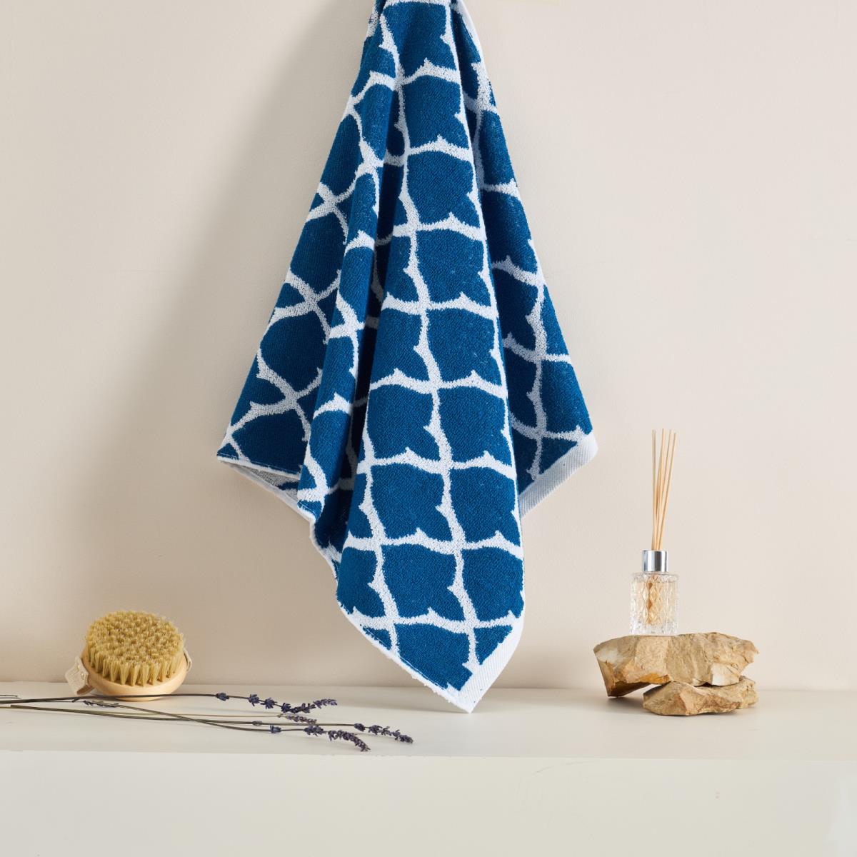 Полотенце махровое Fine Line Орнамент , синий, пестроткань - 1