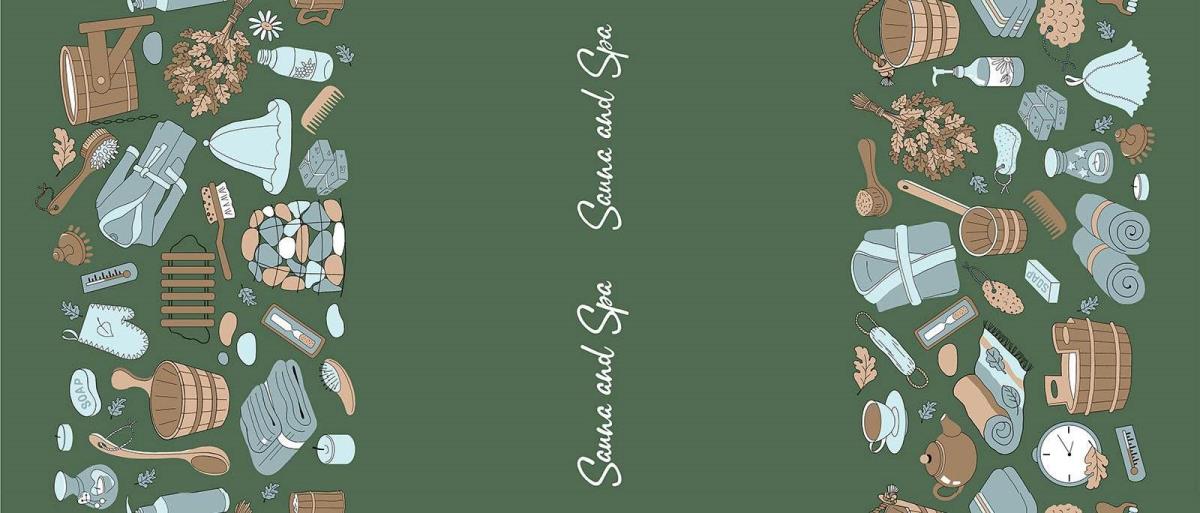 Полотно вафельное 150 см наб рис.29238-3 Сауна - 0