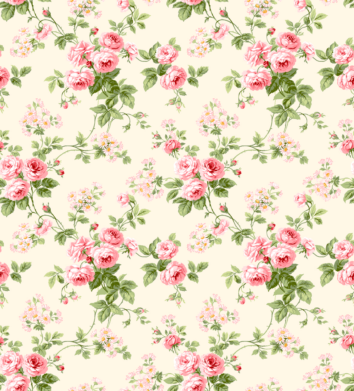 Сатин 220 см наб рис.12074-1 Сливочная нежность - 1