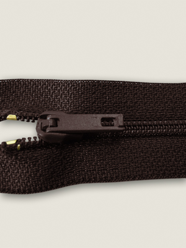 Молния витая брючная автомат Т4 ц304 т-коричневая - 0