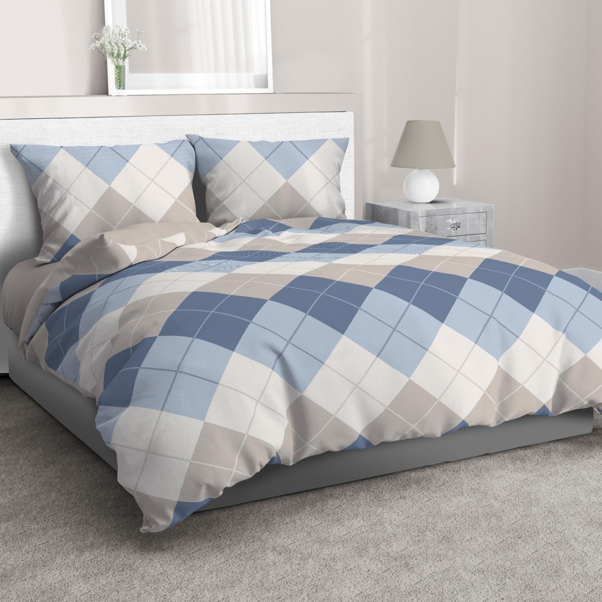 Перкаль 220 см наб рис.50181-1 Клетка Паддингтон голубая (комп 924770) - 0