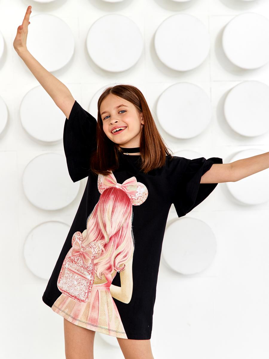 Платье д/дев Juno SS22GJ523 Happy Party черный - 1