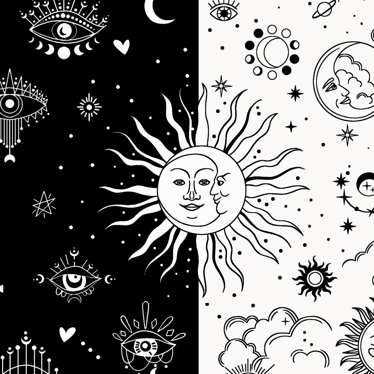 Перкаль 150 см наб рис.64031-7 Мидария ч/б - 1