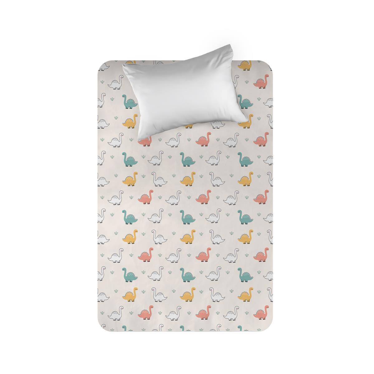 Простыня перкаль WENGE Kids рис.60083-1 Cute Dino - 0