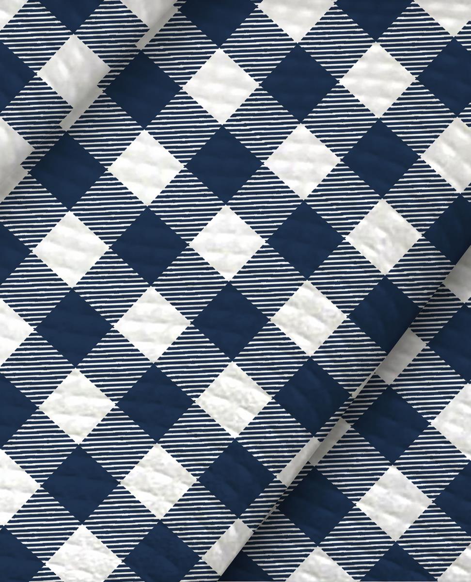 Комплект вафельных полотенец Fine Line рис.62065 Синяя клетка - 1