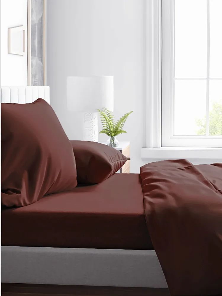 КПБ полисатин однотонный AURA, Wine 18-1425 - 0