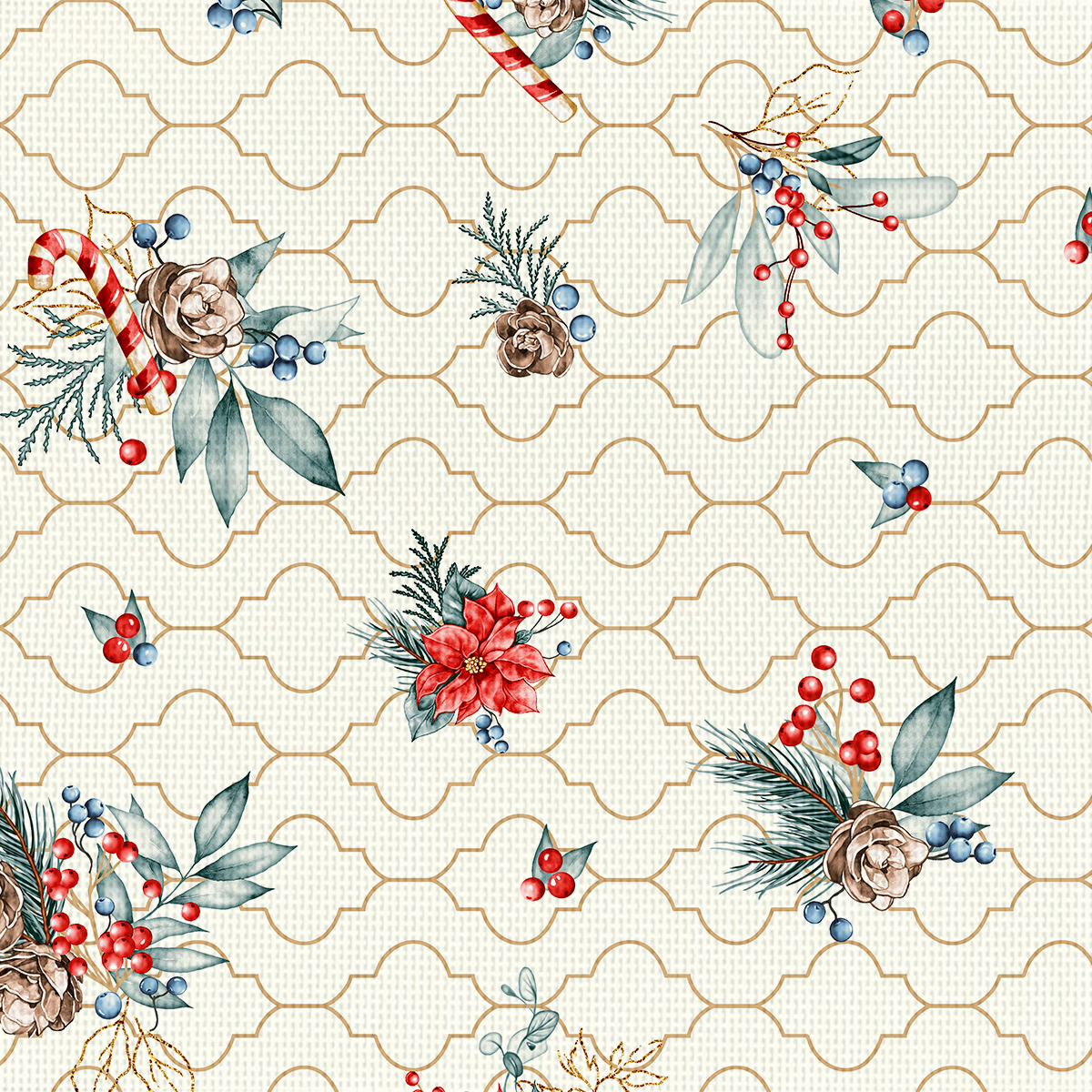 Скатерть рогожка Fine Line рис.62036-1 Рождество - 1