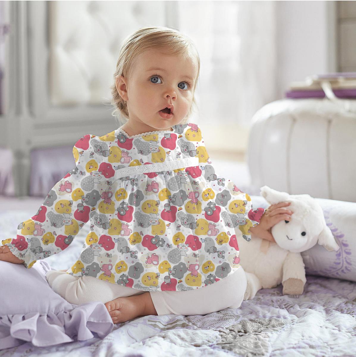 Фланель 90 см наб б/з рис.21221-3 Звездные слоники - 1