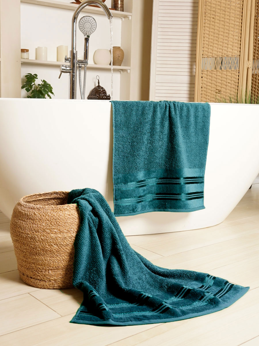 Полотенце махровое SH Luxury 53214 темно-зеленый САХ 1106 - 0