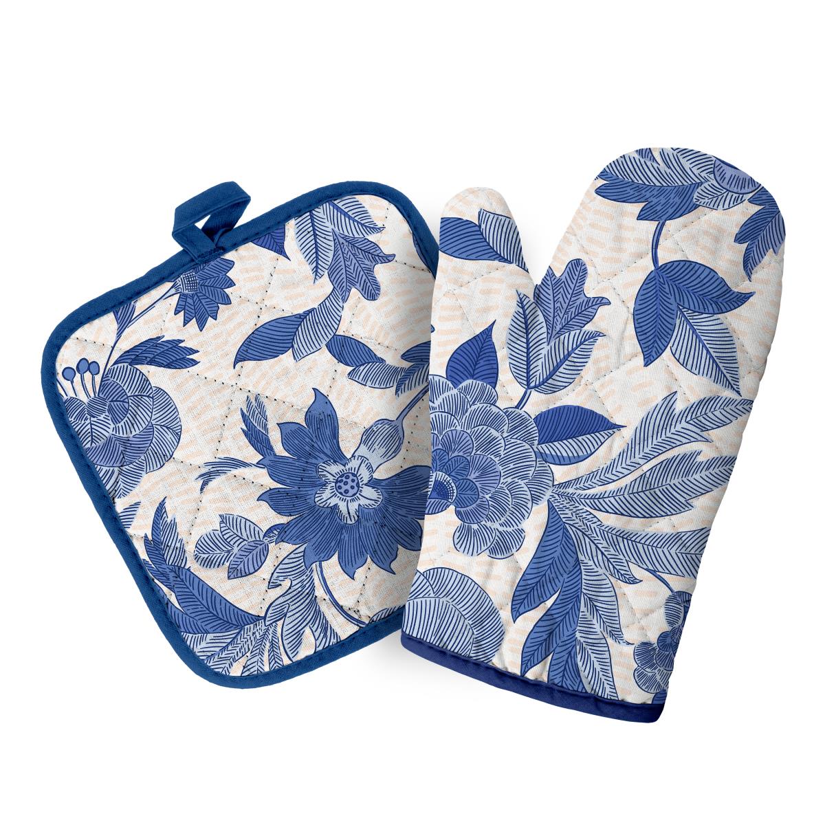 Набор кухонный из рогожки (прихватка, прихватка-рукавица) Vse DOMA рис.60287-1 Елена Прекрасная - 0