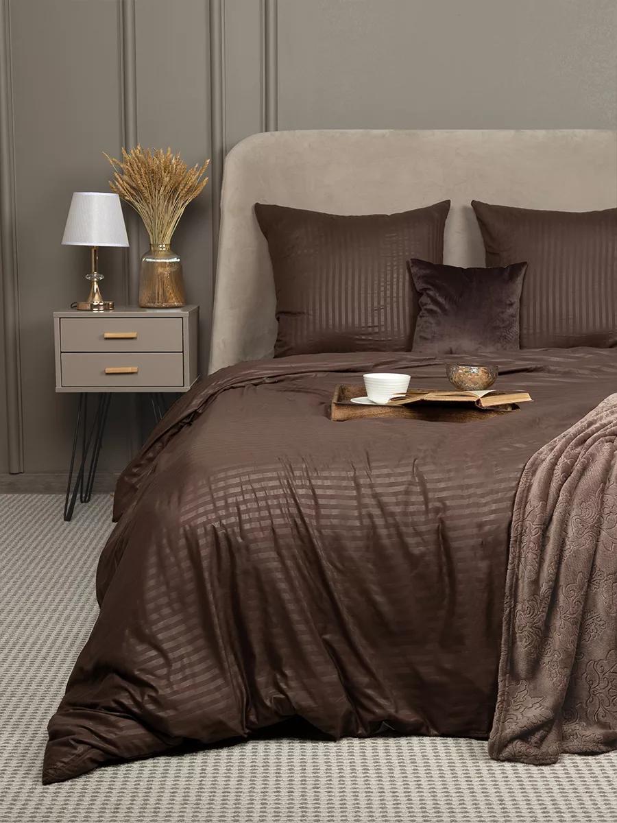 КПБ страйп-полисатин (2 наволочки 50*70) шоколад - 0