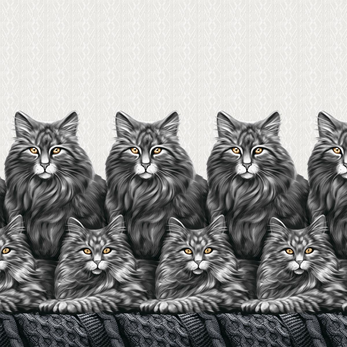 Перкаль 220 см наб рис.72108-1 Котики - 1