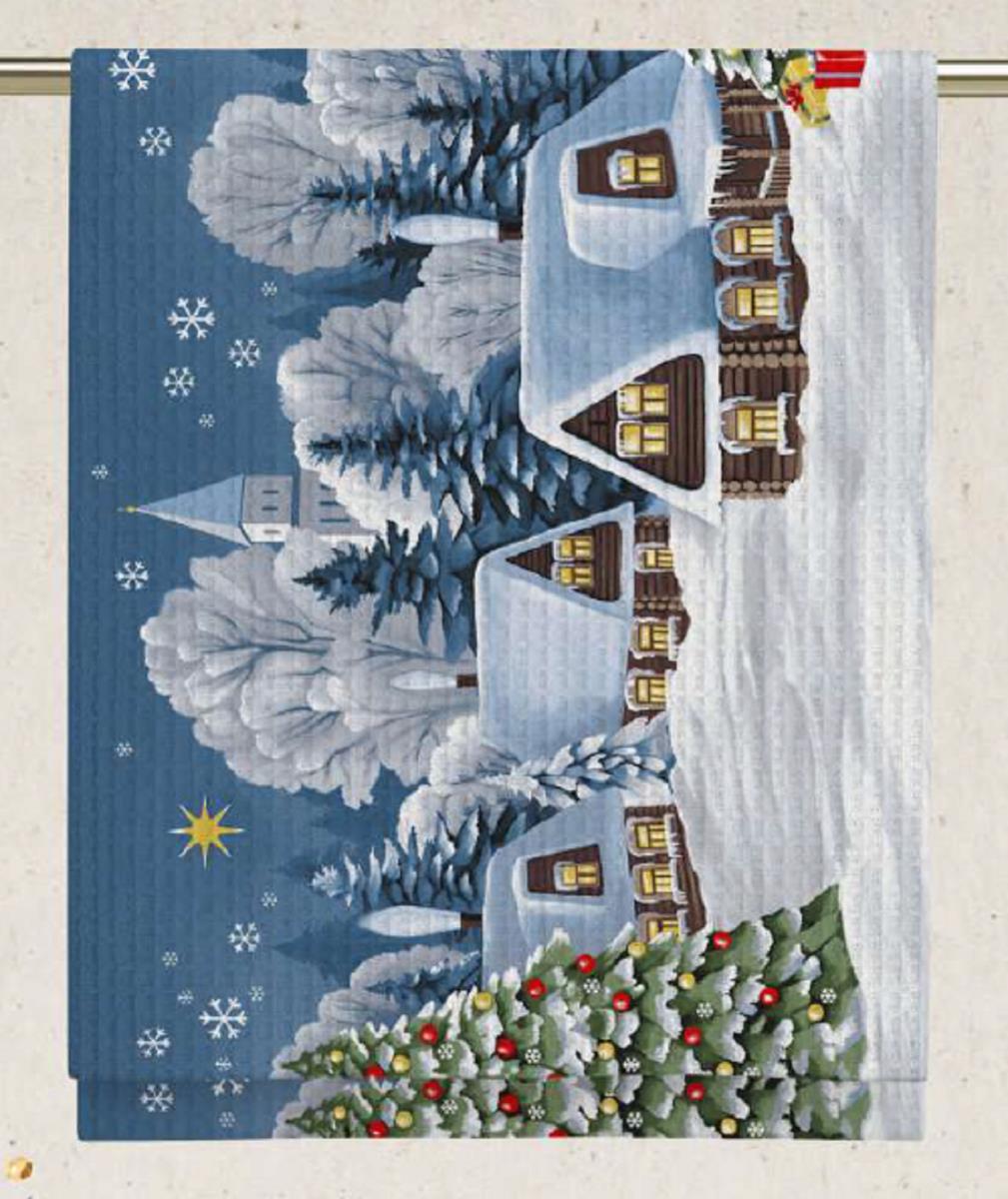 Полотно вафельное 50 см наб рис.29281-1 Новогодняя ночь - 1