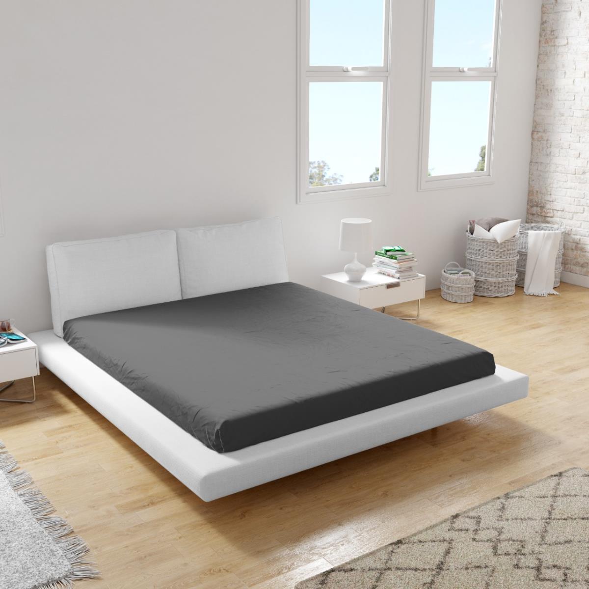 Простыня трикотажная на резинке Fine Line графит - 2