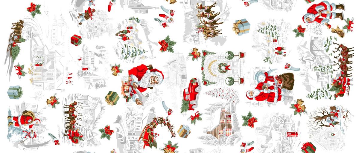 Рогожка 150 см наб рис.29113-1 Снежная зима - 0