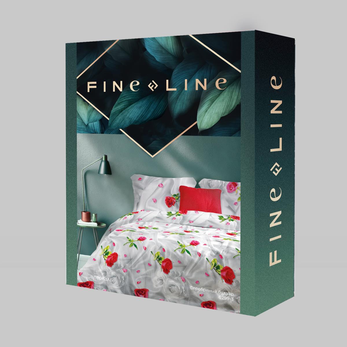 КПБ перкаль Fine Line рис.6259-3 Серебряный будуар - 2