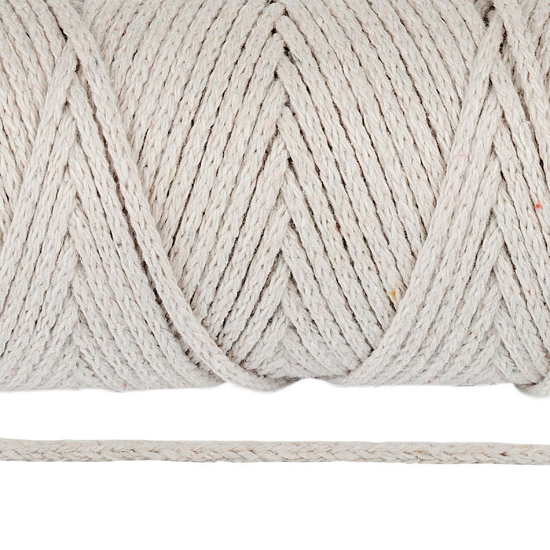 Шнур круглый х/б 03мм цв.кремовый (100м) - 0