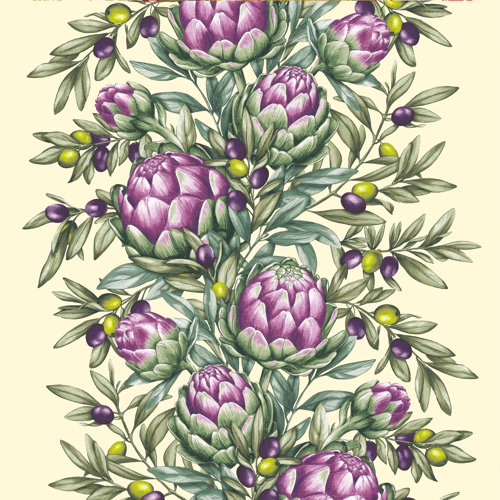 Полотно вафельное 50 см наб рис.29501-1 Артишок - 0