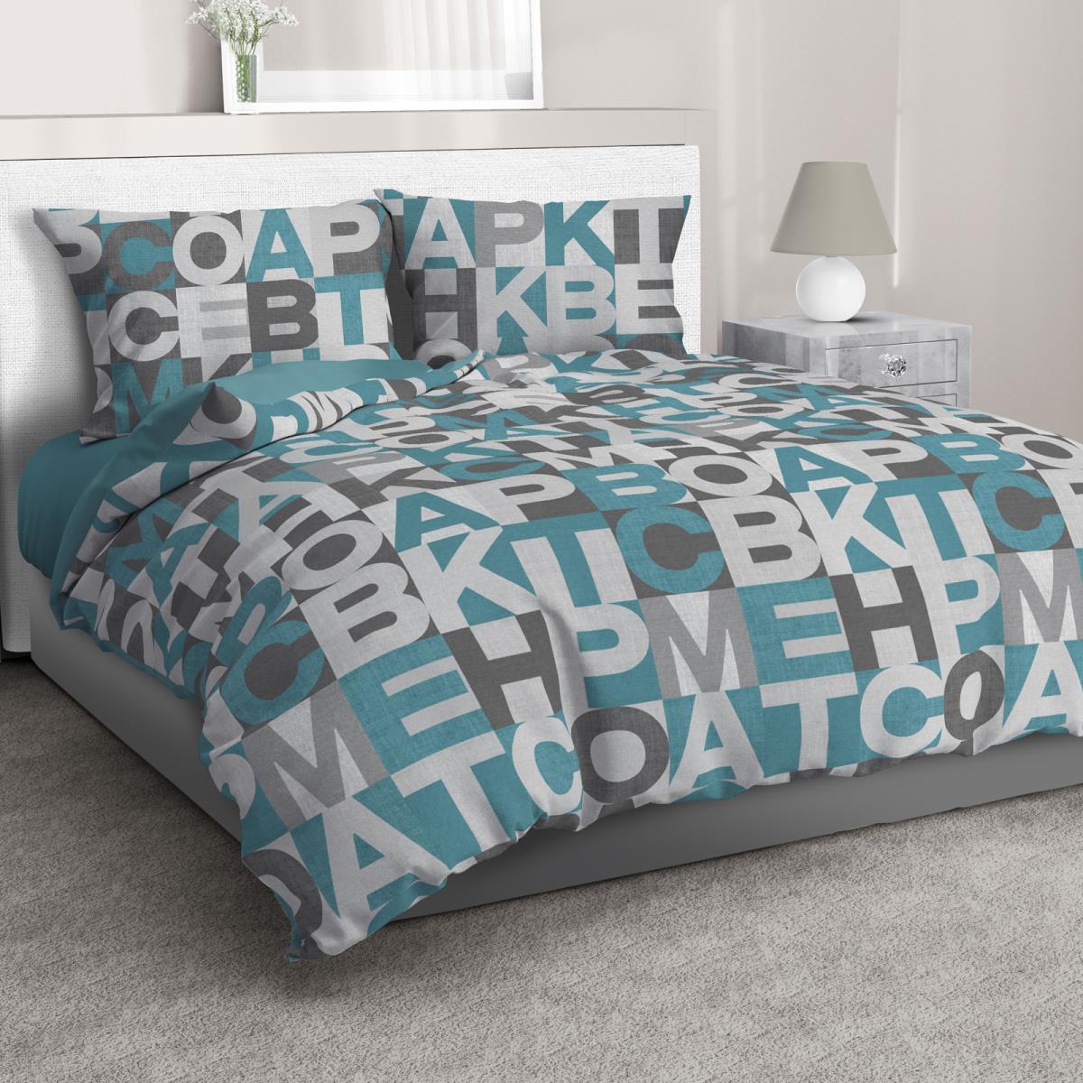 Бязь Премиум 220 см наб рис.50232-1 Кициан (комп 942151) - 0