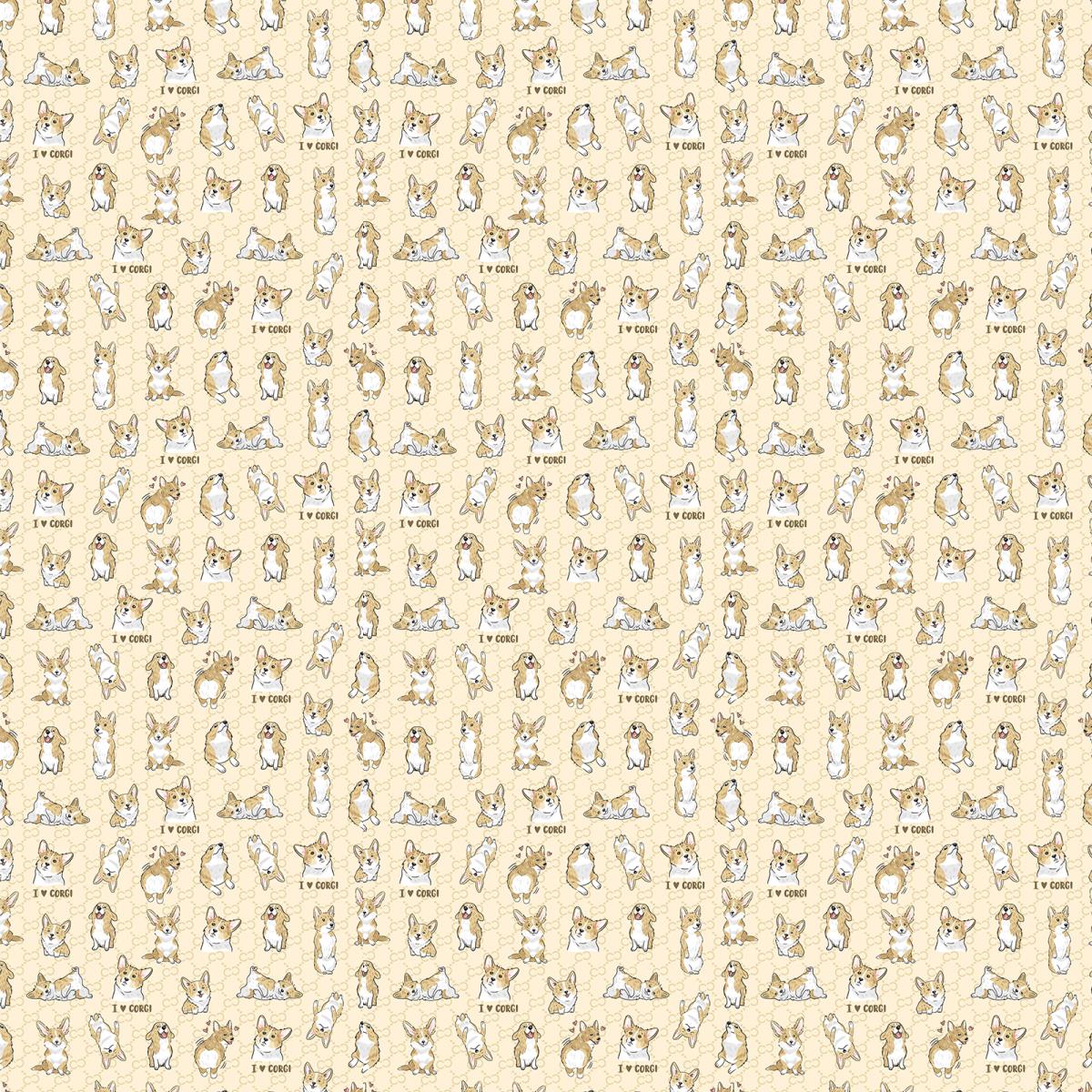 Перкаль 220 см наб рис.6979-1 Веселые корги - 1