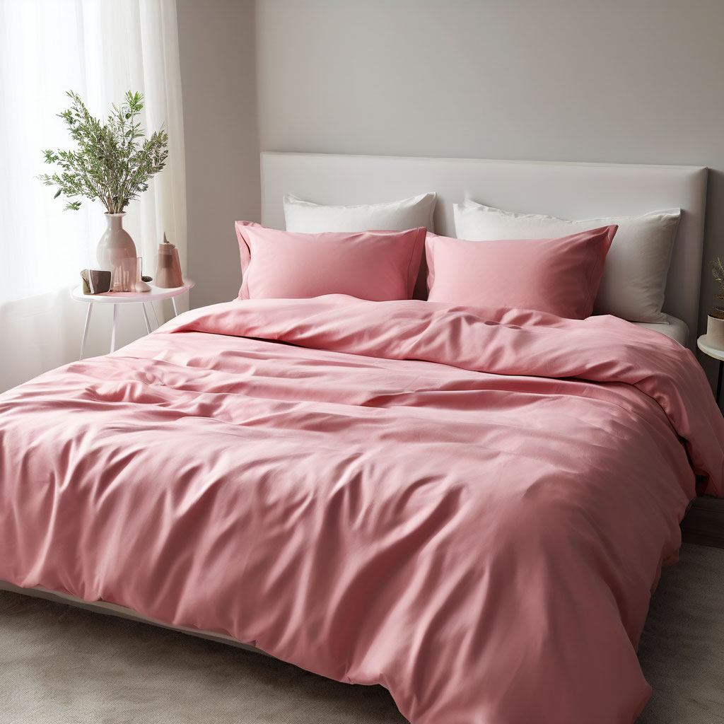 КПБ сатин (50х70-2 шт) Розовый - 0