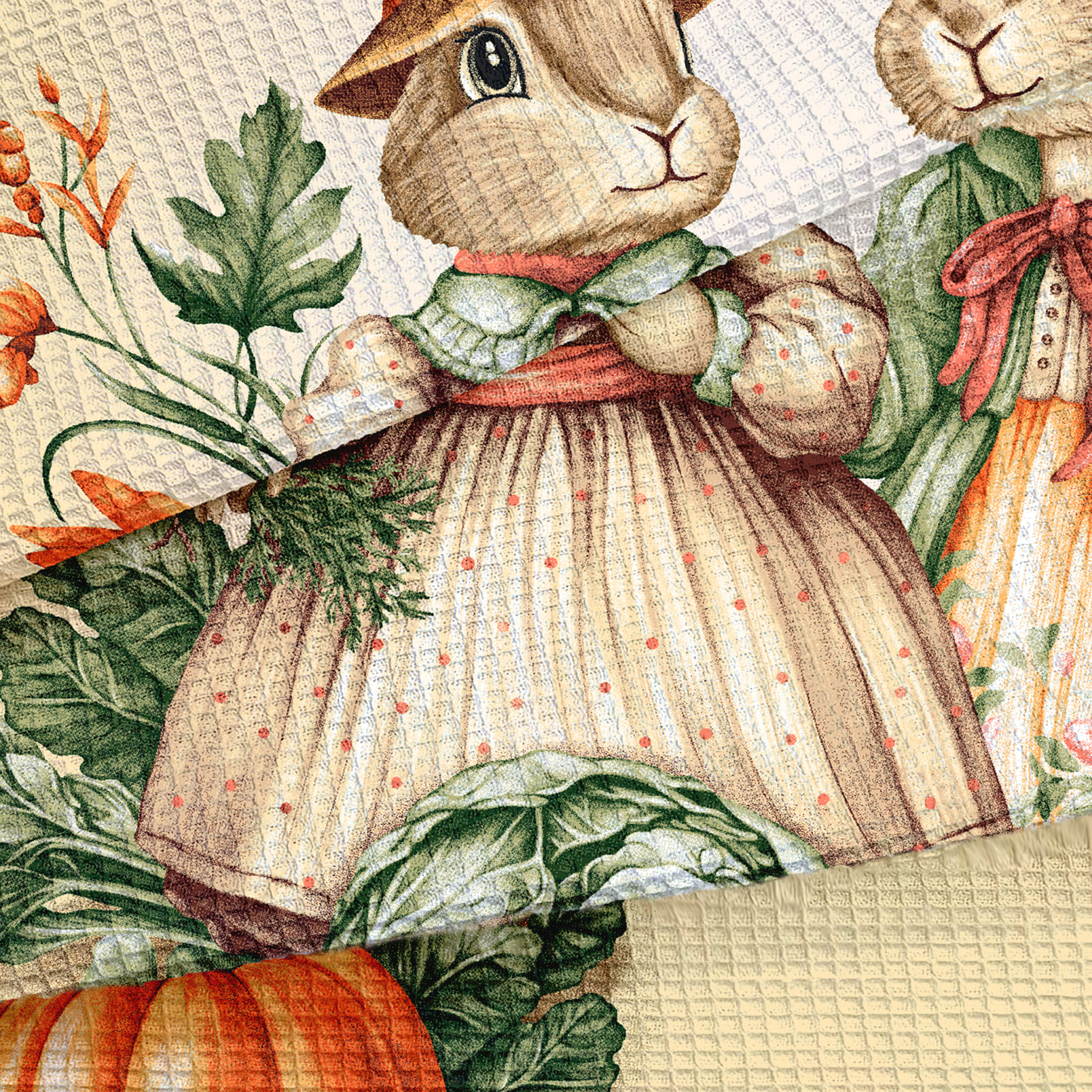 Полотно вафельное 50 см наб рис.29441-2 Кролики - 1