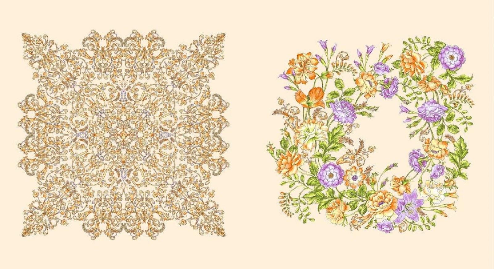 Бязь Комфорт 150 см наб рис.13321-9 Нектар - 0