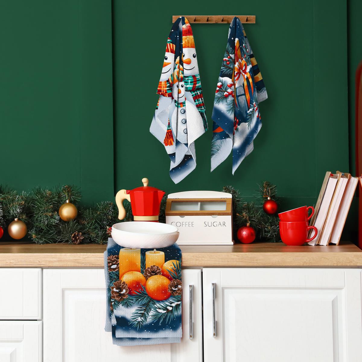 Полотно вафельное 150 см наб рис.29396-1 Мандариновый аромат - 2