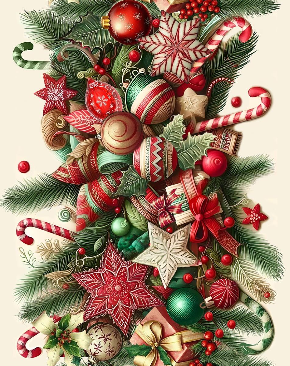 Полотно вафельное 50 см наб рис.29404-1 Сладкие трости - 0