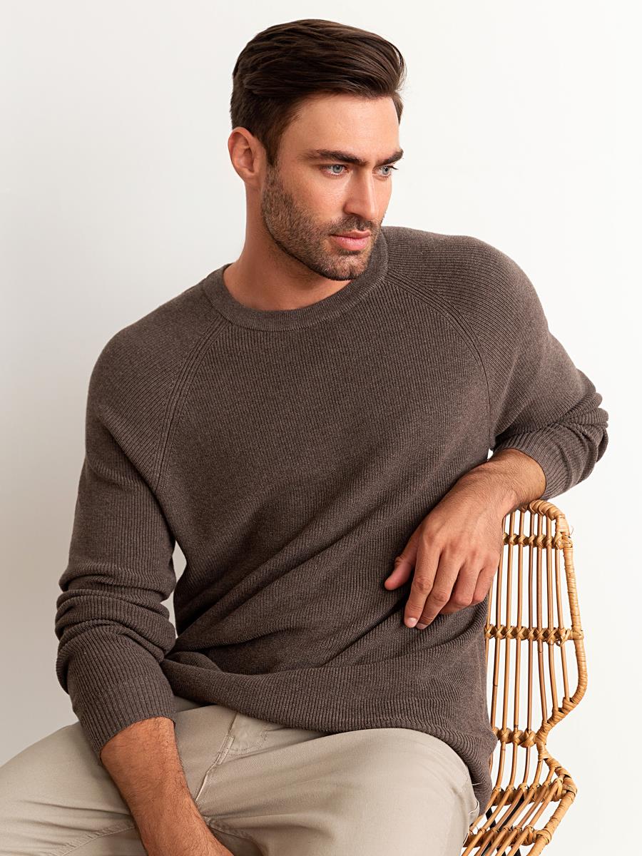 Джемпер муж BeGood AW23MK266 коричневый меланж - 3