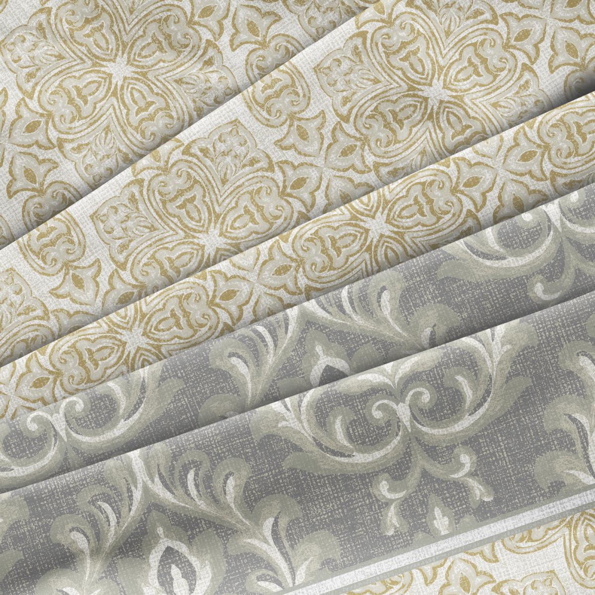 Бязь Премиум 220 см наб рис.40490-3 Беатрис оливковый - 2