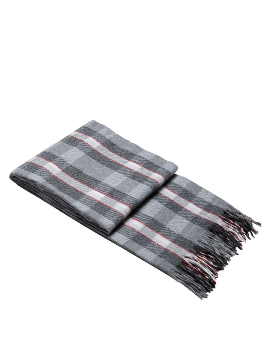 Плед смесовой Vse DOMA бел-сер-красн рап.4 Элис - 0