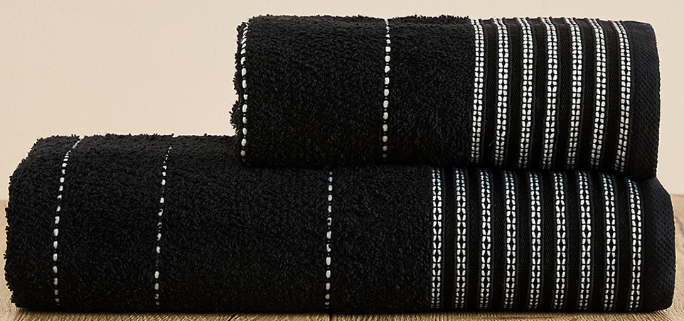 Комплект махровых полотенец FLOOX бордюр Ясмина , черный - 0